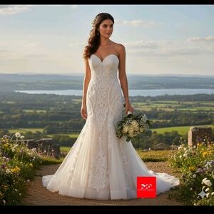MAGGIE SOTTERO  9MT014-103376 IVORY SWEETHEART  BEADED BRIDAL GOWN SIZE 12